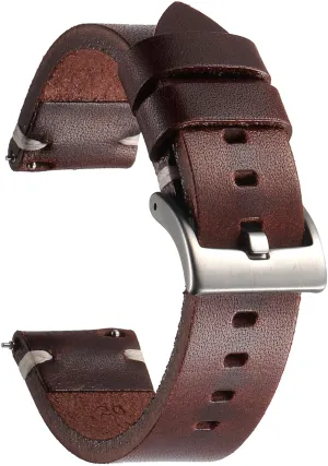 Genuine Leather Watch Band,Vintage Handmade Quick Release Watch Strap Replacement for Men Women,18mm 20mm 22mm 24mm