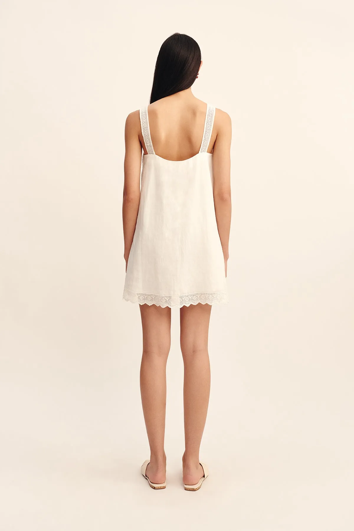 GRACE MINI DRESS - VINTAGE WHITE
