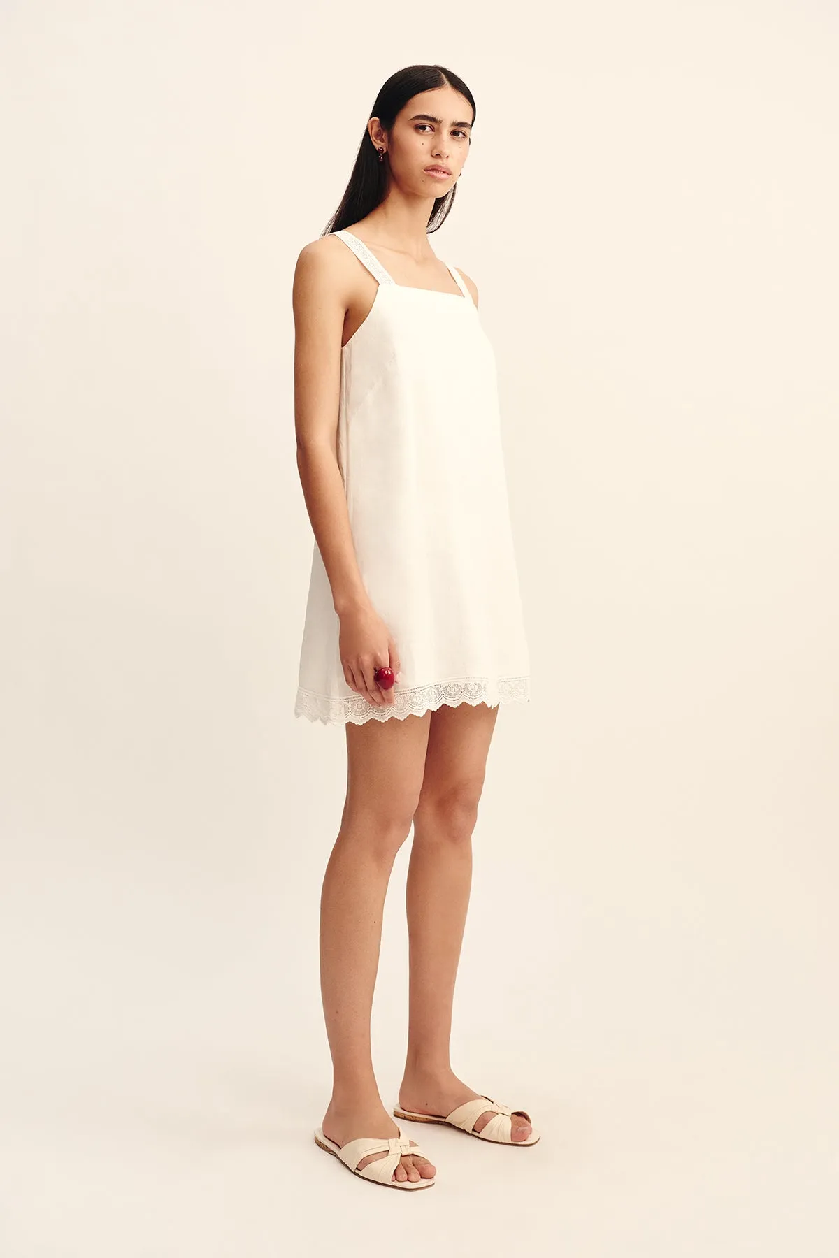 GRACE MINI DRESS - VINTAGE WHITE