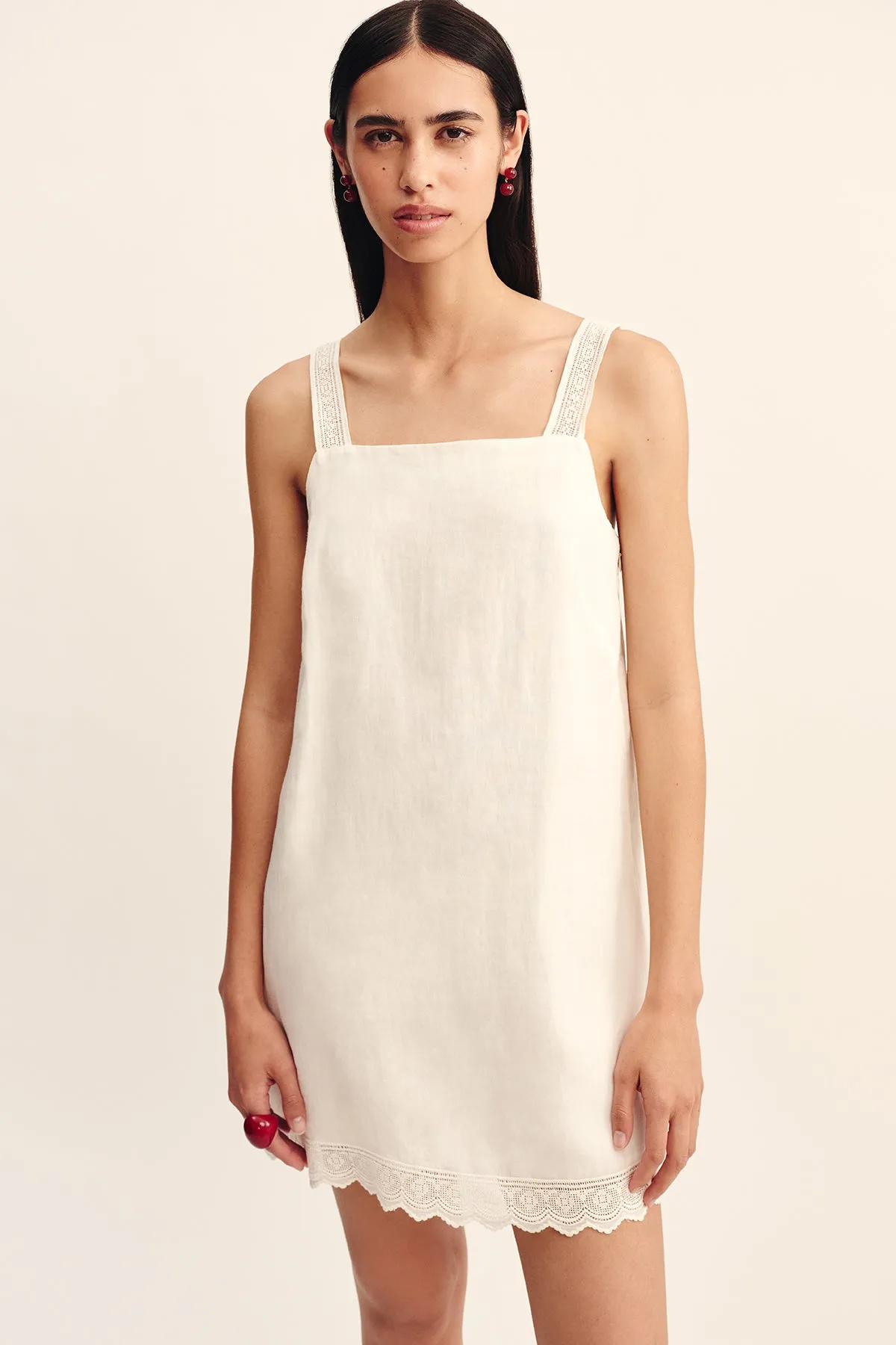 GRACE MINI DRESS - VINTAGE WHITE