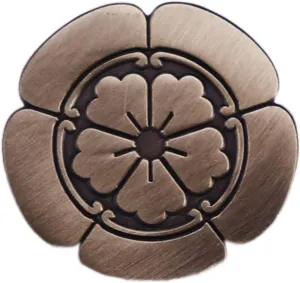 Japan Japanese Maedate Oda Mokko Nobunaga Family Crest Flower Clan Sigil 1.1" Enamel Pin Badge