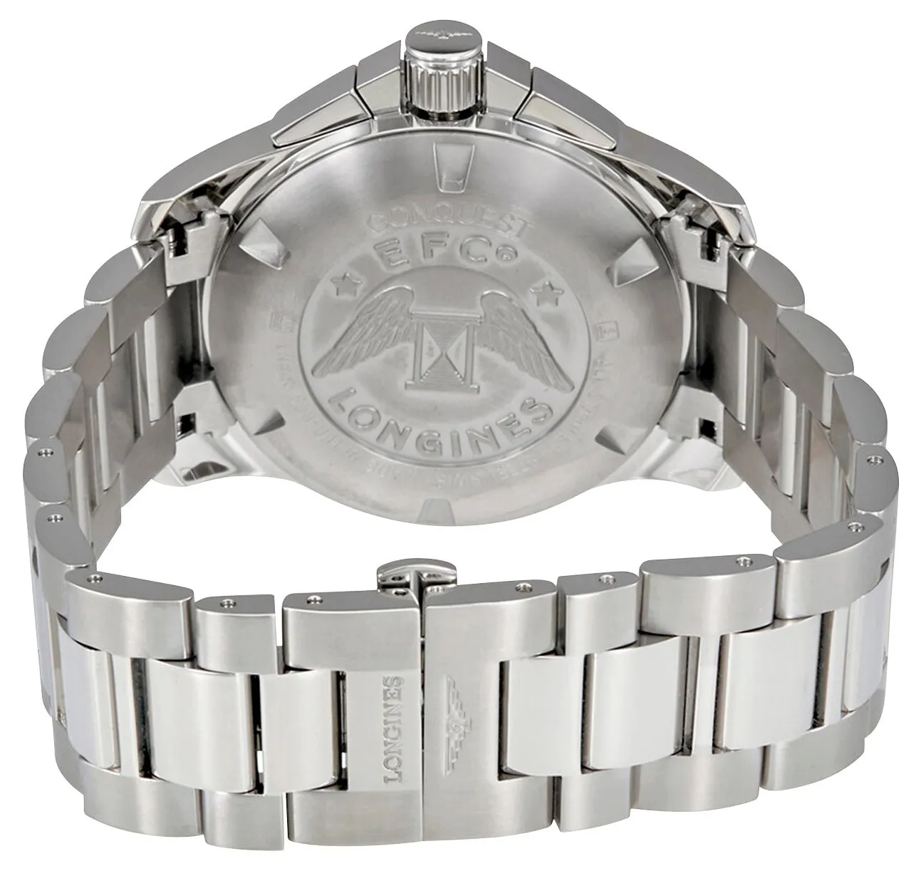 Longines Conquest Automatic Chronograph Stainless Steel Black Dial Date Divers Mens Watch L3.801.4.56.6