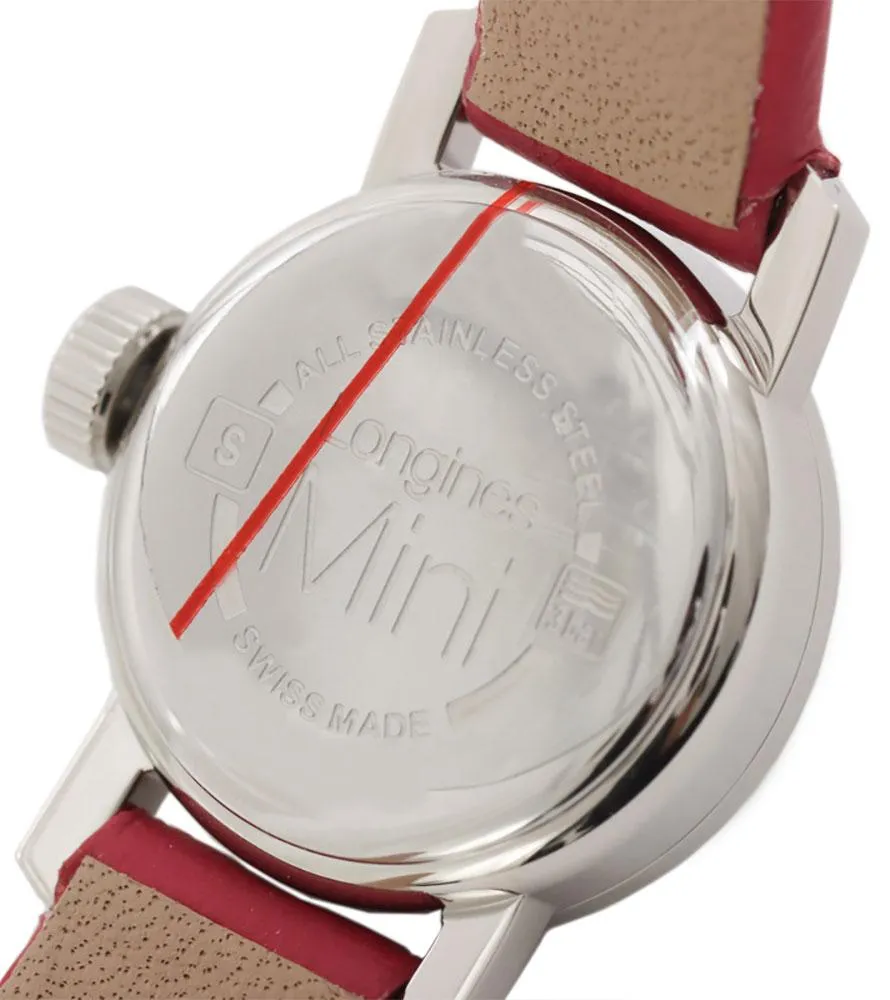 Longines Mini Hot Pink Leather Strap Mother-Of-Pearl Dial Diamonds Womens Watch L2.303.0.87.3