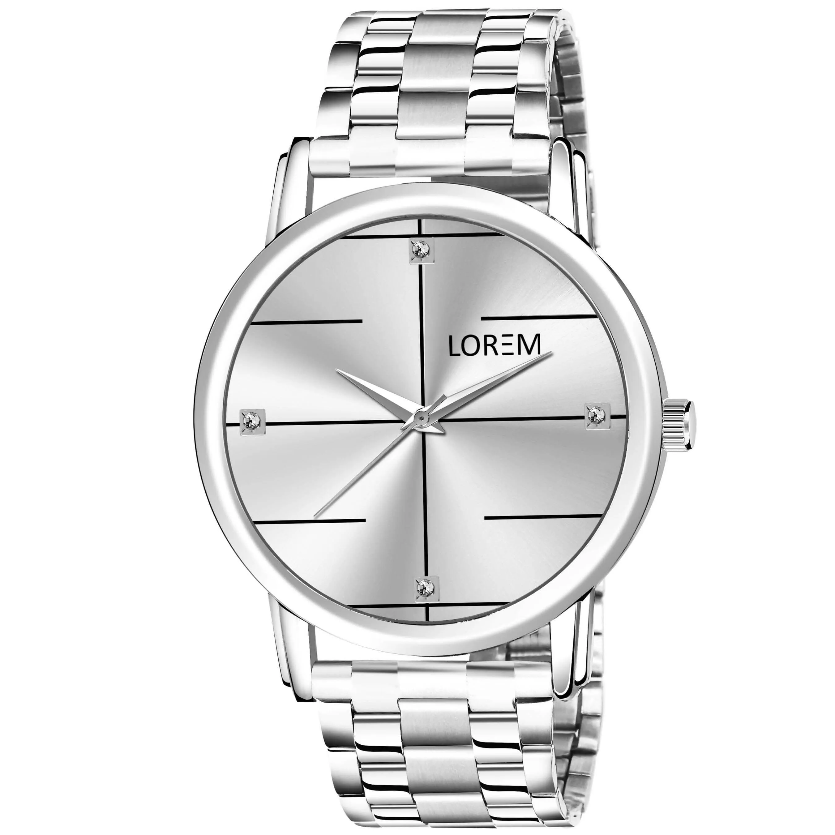LOREM Silver Standard Analog Watch For Men LR119