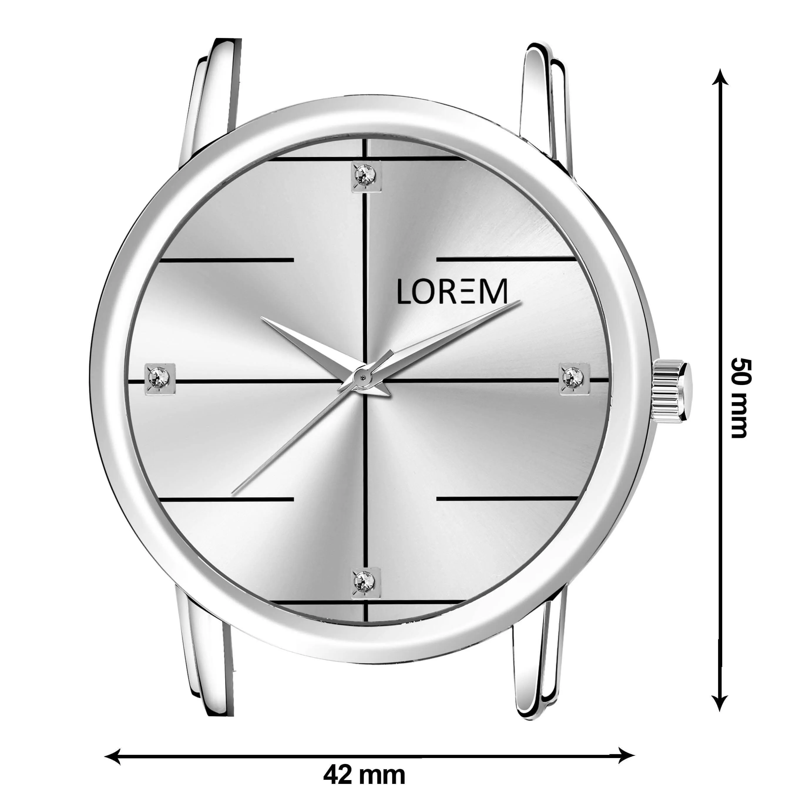 LOREM Silver Standard Analog Watch For Men LR119