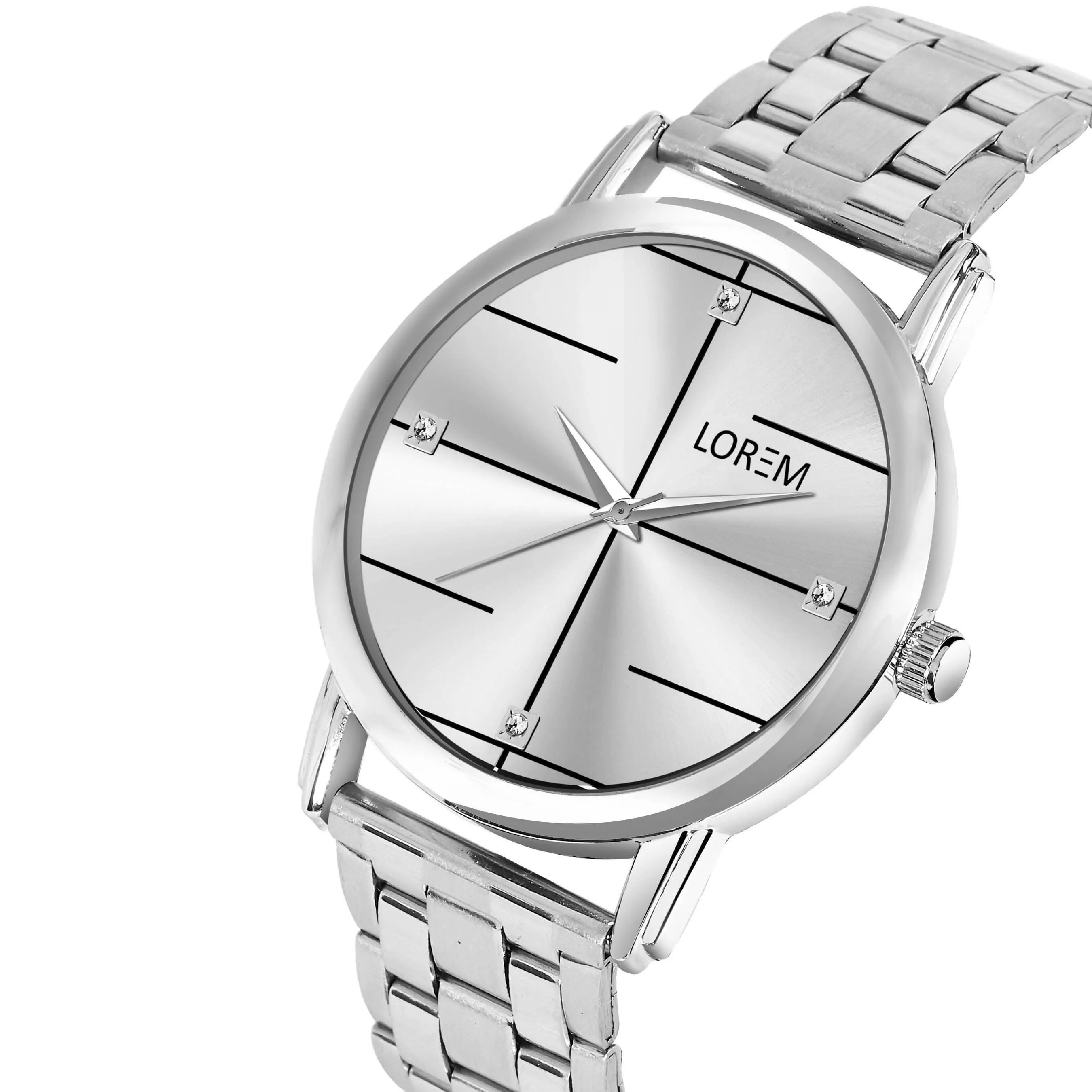 LOREM Silver Standard Analog Watch For Men LR119