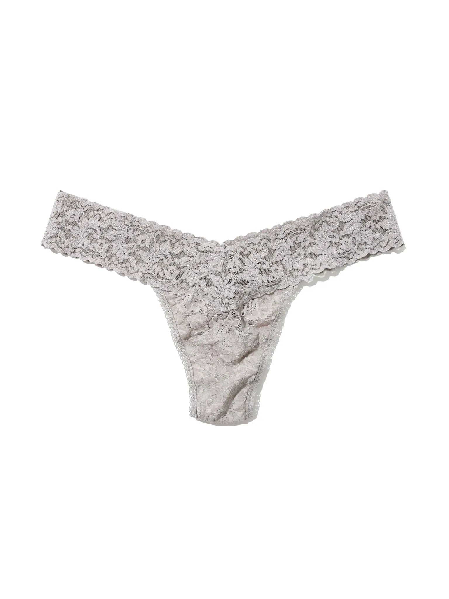 Low Rise Signature Lace Thong In Sleep In Grey - Hanky Panky