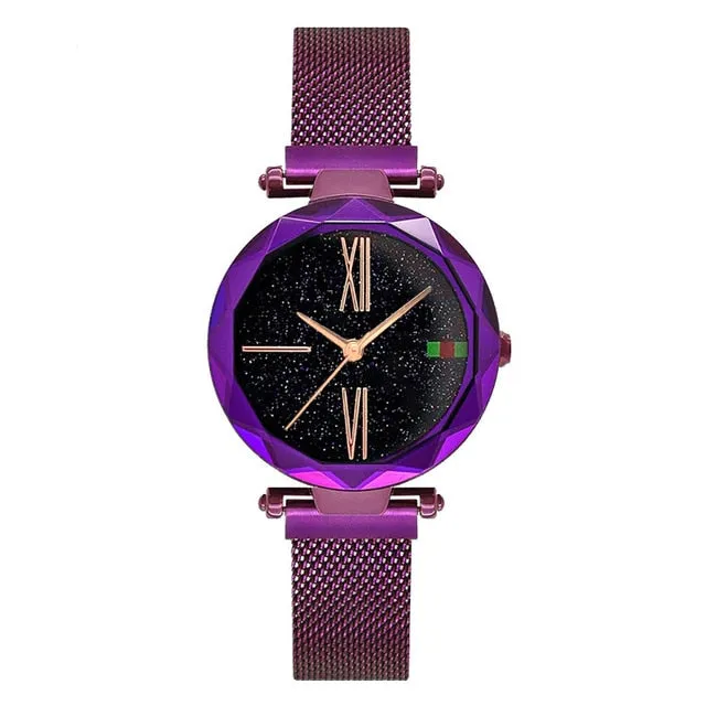 Luxury Rose Gold Women Watch Magnet Starry sky Wrist Watch For Ladies Female Wristwatch Waterproof reloj mujer relogio feminino