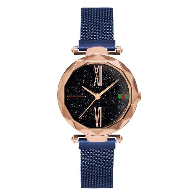 Luxury Rose Gold Women Watch Magnet Starry sky Wrist Watch For Ladies Female Wristwatch Waterproof reloj mujer relogio feminino
