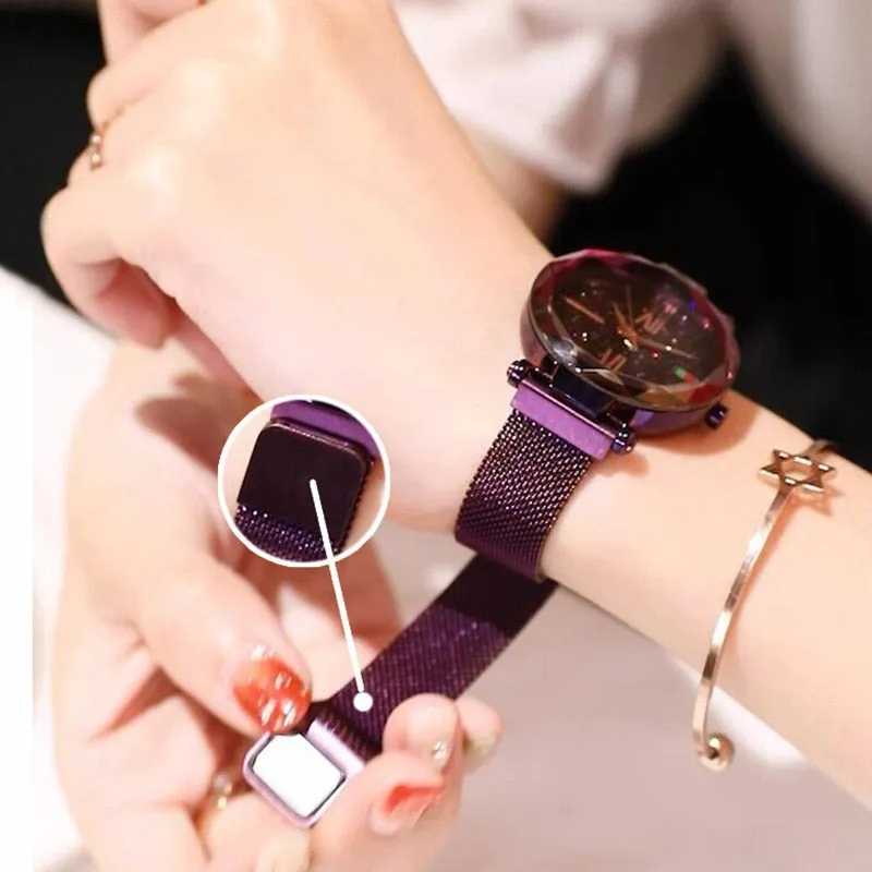 Luxury Rose Gold Women Watch Magnet Starry sky Wrist Watch For Ladies Female Wristwatch Waterproof reloj mujer relogio feminino