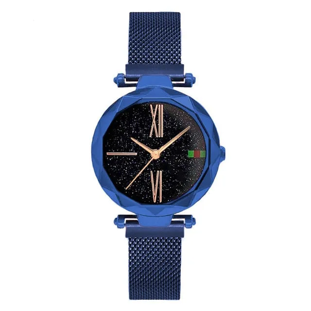 Luxury Rose Gold Women Watch Magnet Starry sky Wrist Watch For Ladies Female Wristwatch Waterproof reloj mujer relogio feminino