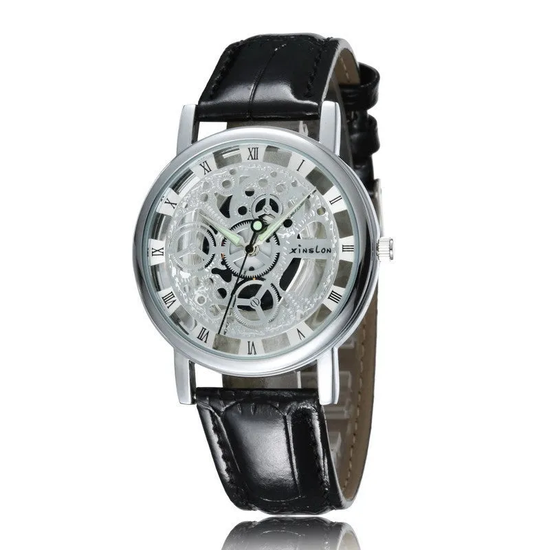 New Famous Brand Winner Luxury Fashion Casual Stainless Steel Men Quartz Watch Skeleton Watch For Men Dress Wristwatch