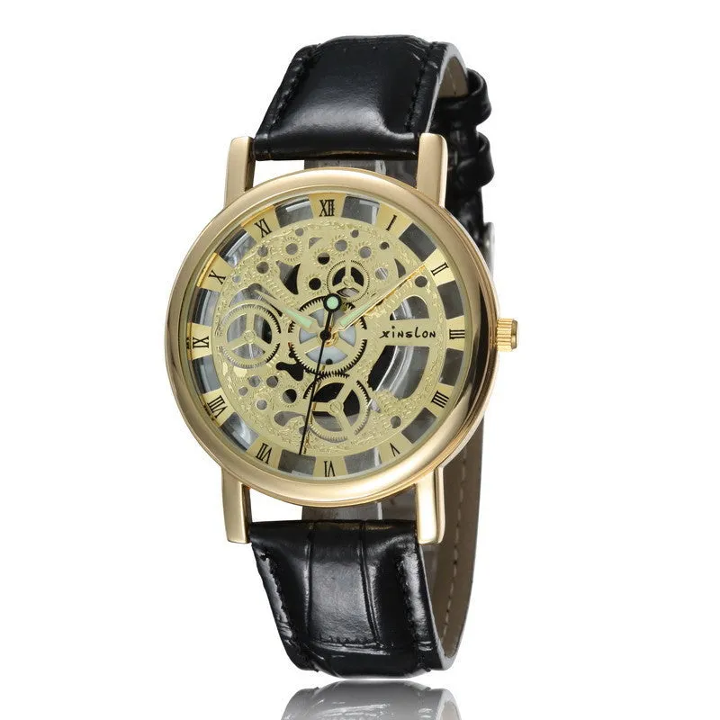 New Famous Brand Winner Luxury Fashion Casual Stainless Steel Men Quartz Watch Skeleton Watch For Men Dress Wristwatch