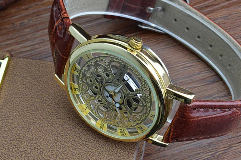New Famous Brand Winner Luxury Fashion Casual Stainless Steel Men Quartz Watch Skeleton Watch For Men Dress Wristwatch