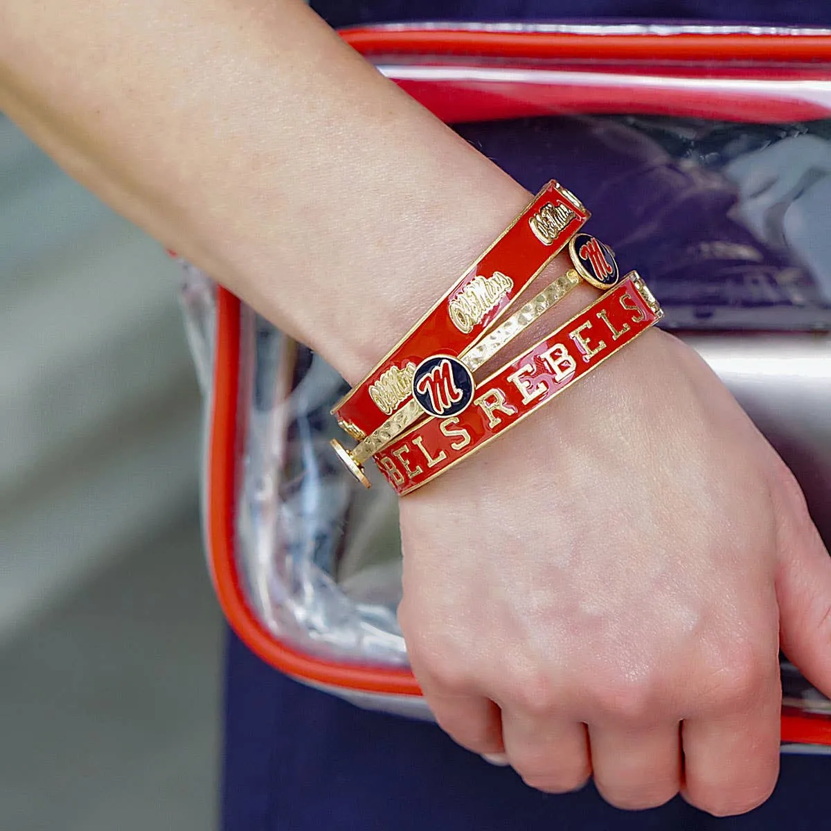 Ole Miss Rebels Enamel Logo Hinge Bangle