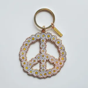 Peace Daisy Keychain