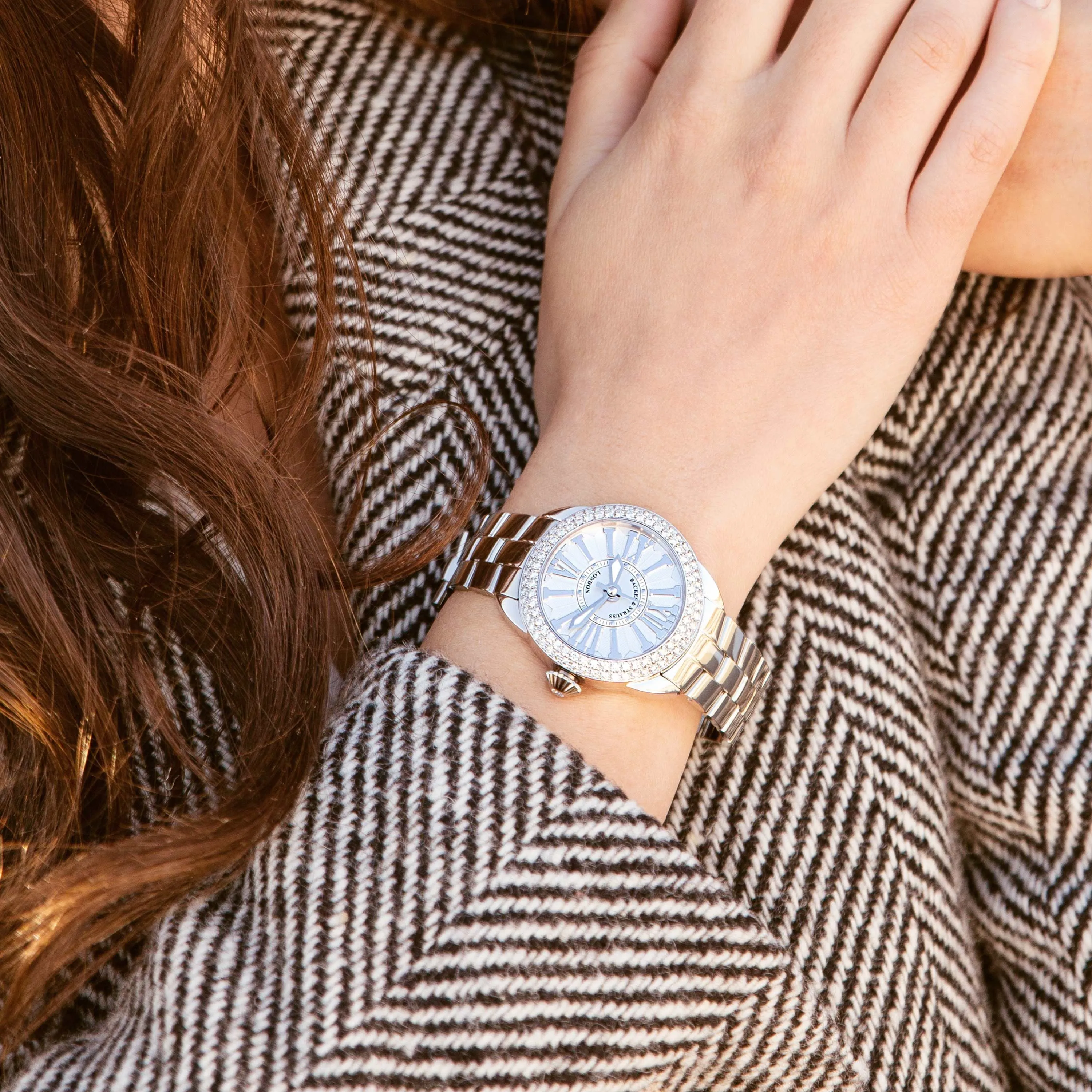 Piccadilly Steel 37 SP Luxury Diamond Watch for Women - 37 mm Stainless Steel - Backes & Strauss
