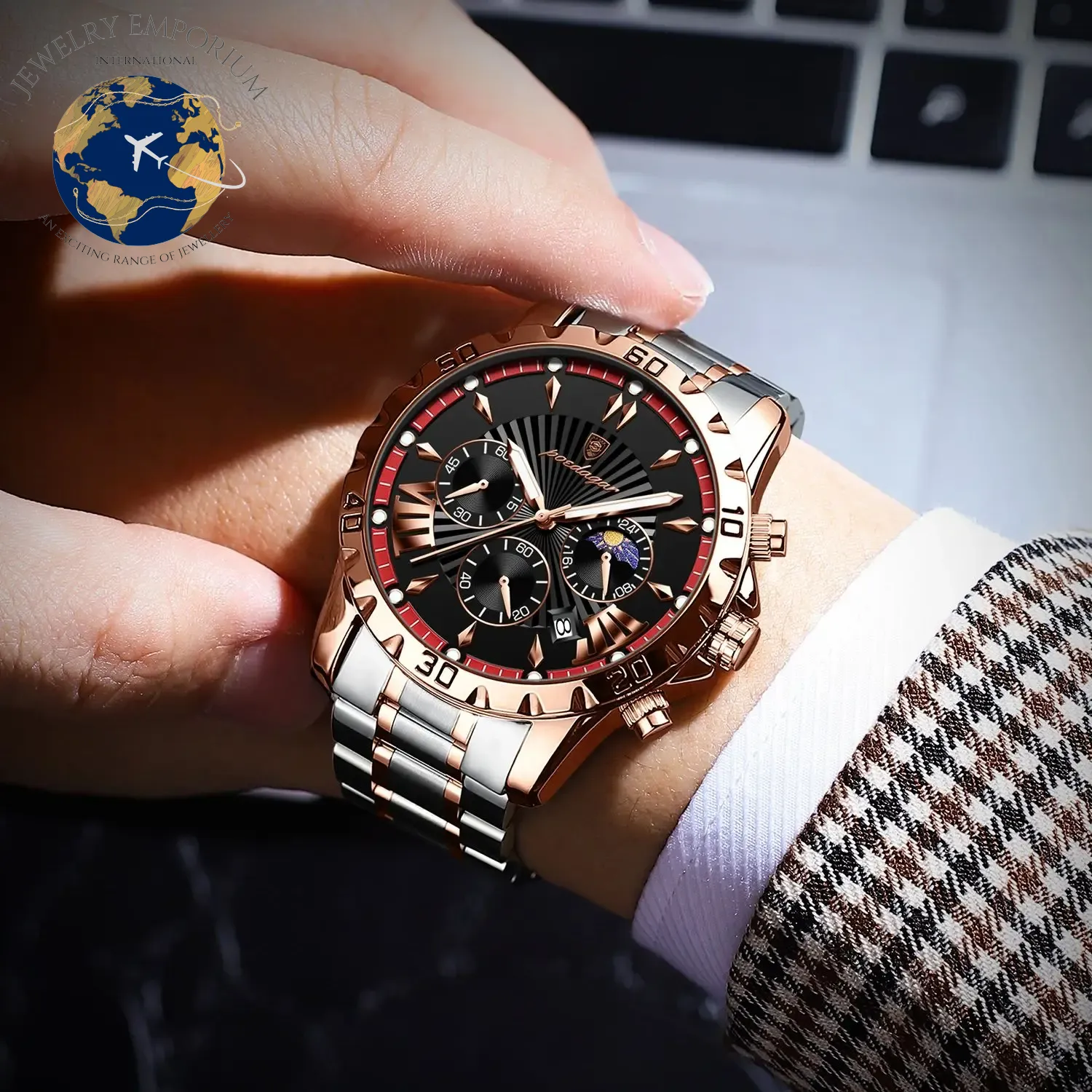 POEDAGAR Luxury High Quality Watch for Man Waterproof Luminous Chronograph Date Men Watch Stainless Steel Quartz Men'S Watches
