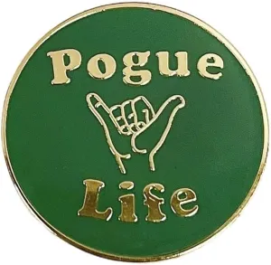 pogue Life Green Enamel Pin Badge Brooch