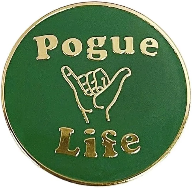 pogue Life Green Enamel Pin Badge Brooch