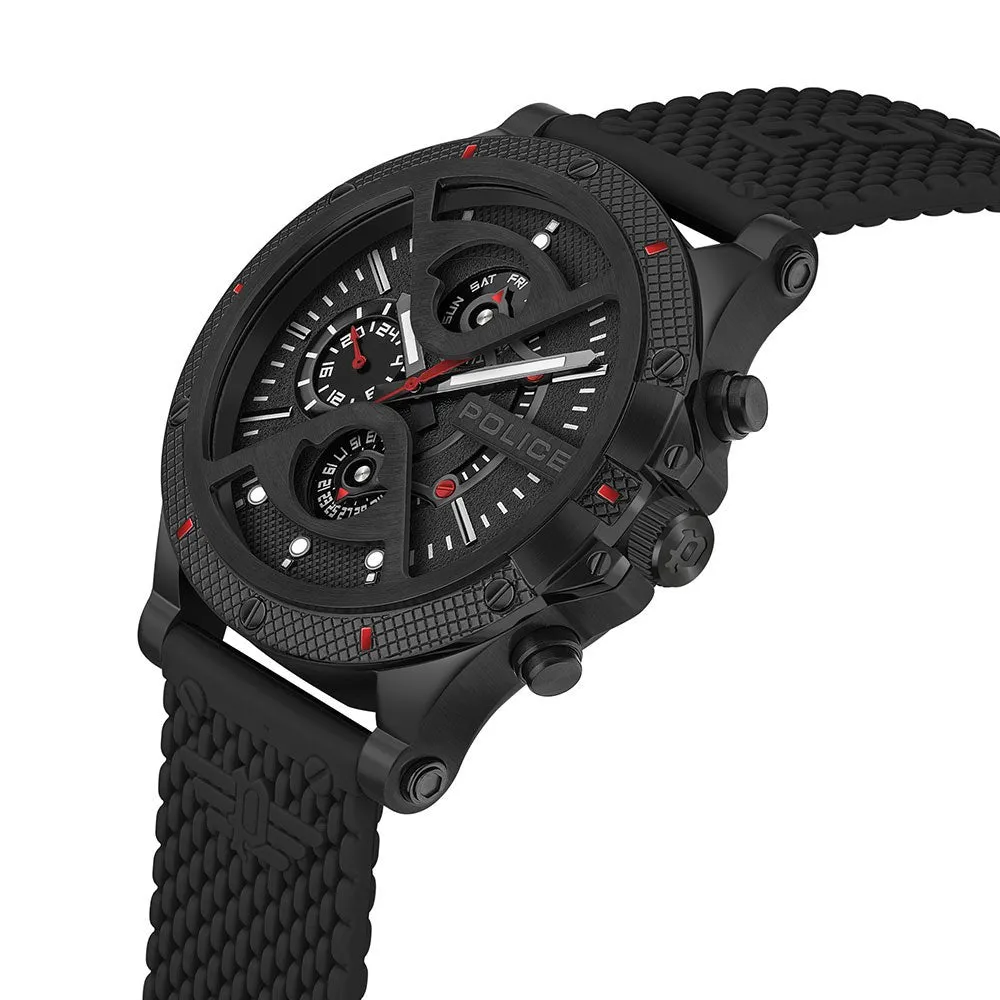 Police Surigao Black Silicon Strap Watch PEWJQ2110551