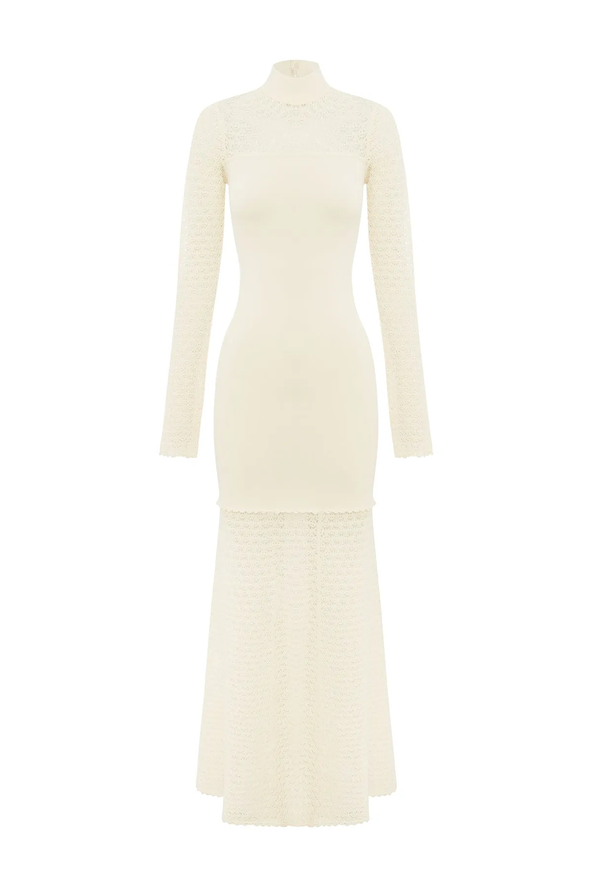 ROMY HIGH NECK DRESS - CREAM