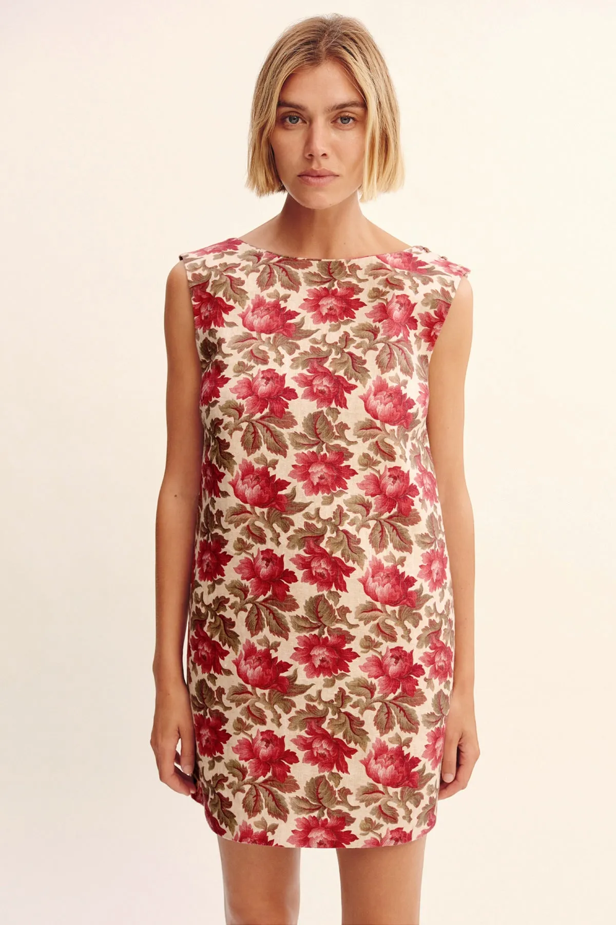 ROSALIE SHIFT MINI DRESS - ROSE BUD