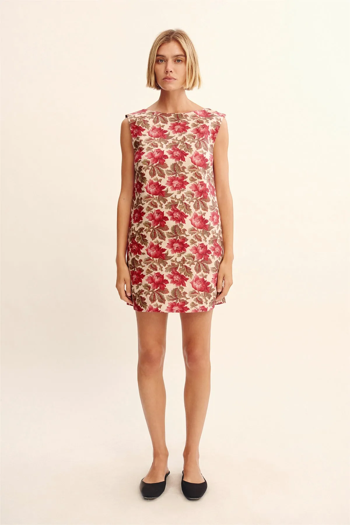 ROSALIE SHIFT MINI DRESS - ROSE BUD