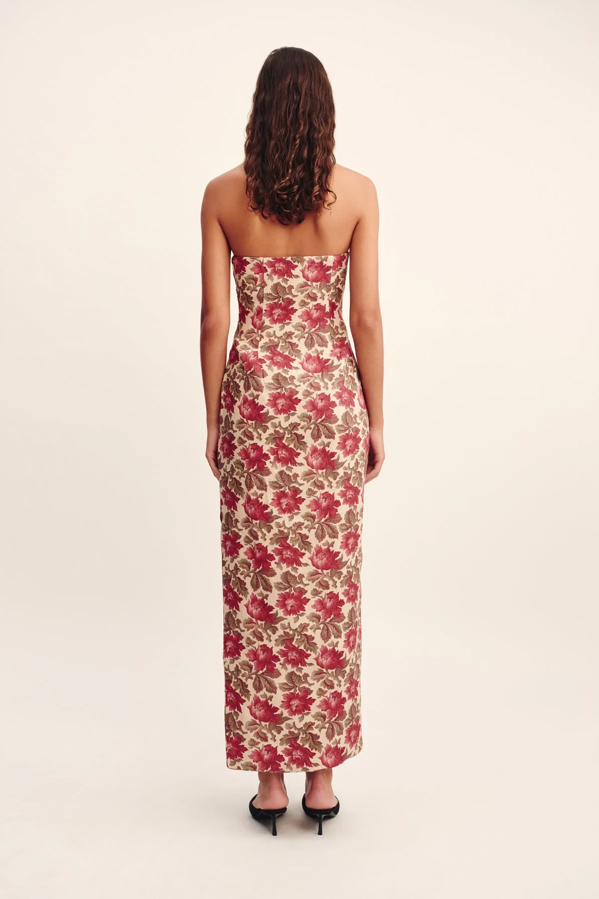ROSALIE STRAPLESS DRESS - ROSE BUD