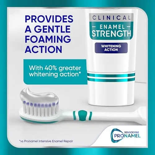 Sensodyne Pronamel Clinical Enamel Strengthening Toothpaste, Whitening Action, 3.4 oz (3 Pack)