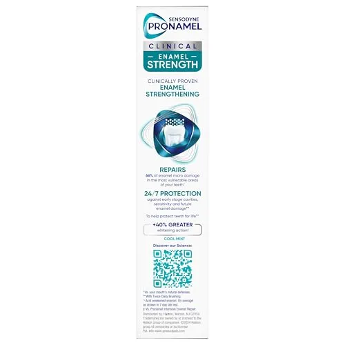 Sensodyne Pronamel Clinical Enamel Strengthening Toothpaste, Whitening Action, 3.4 oz (3 Pack)