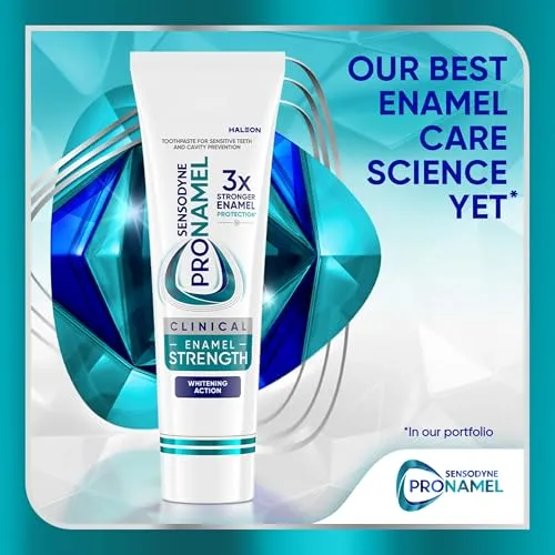 Sensodyne Pronamel Clinical Enamel Strengthening Toothpaste, Whitening Action, 3.4 oz (3 Pack)