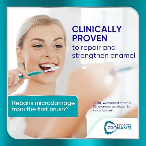 Sensodyne Pronamel Clinical Enamel Strengthening Toothpaste, Whitening Action, 3.4 oz (3 Pack)