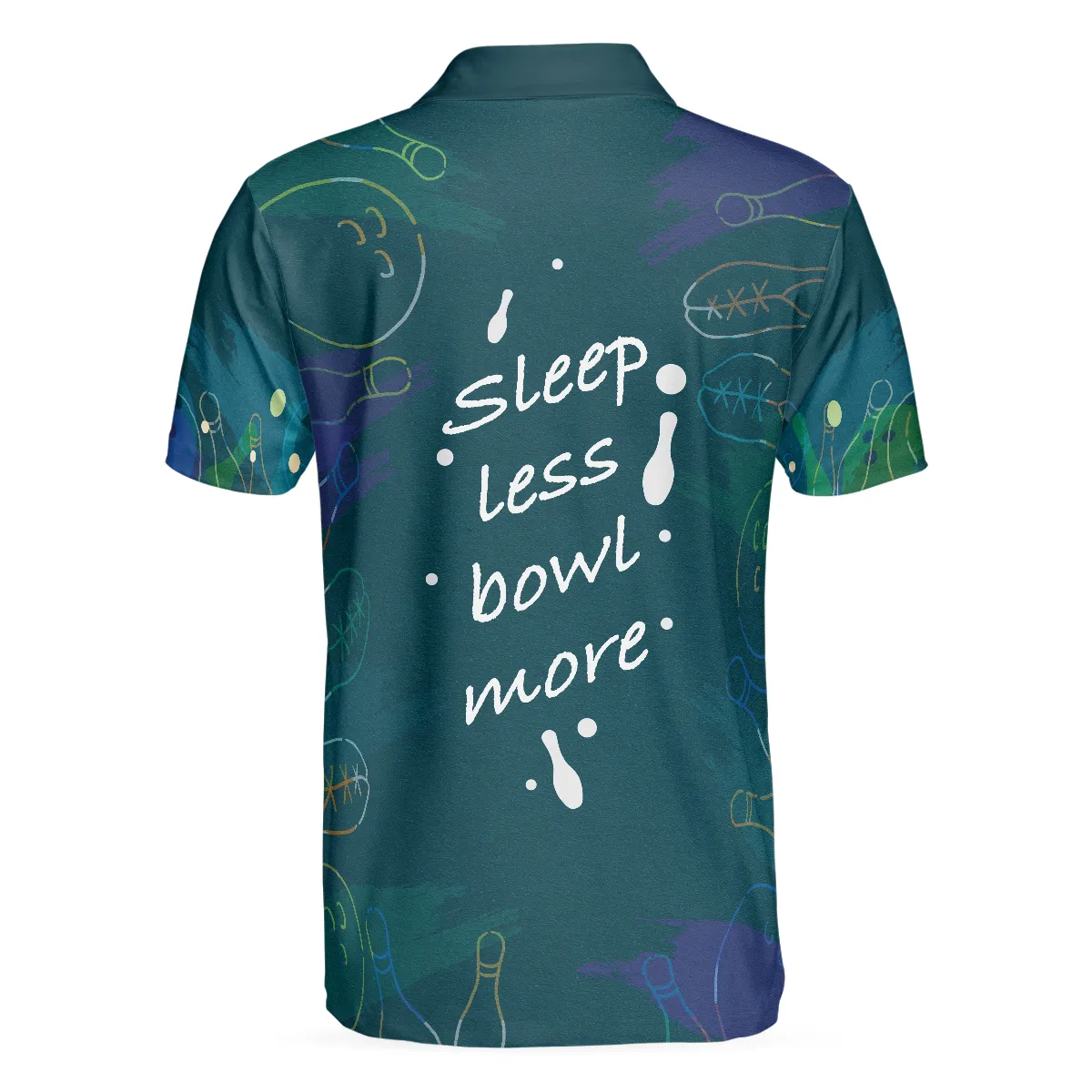 Sleep Less Bow More Mens Green Bowling Polo Shirt