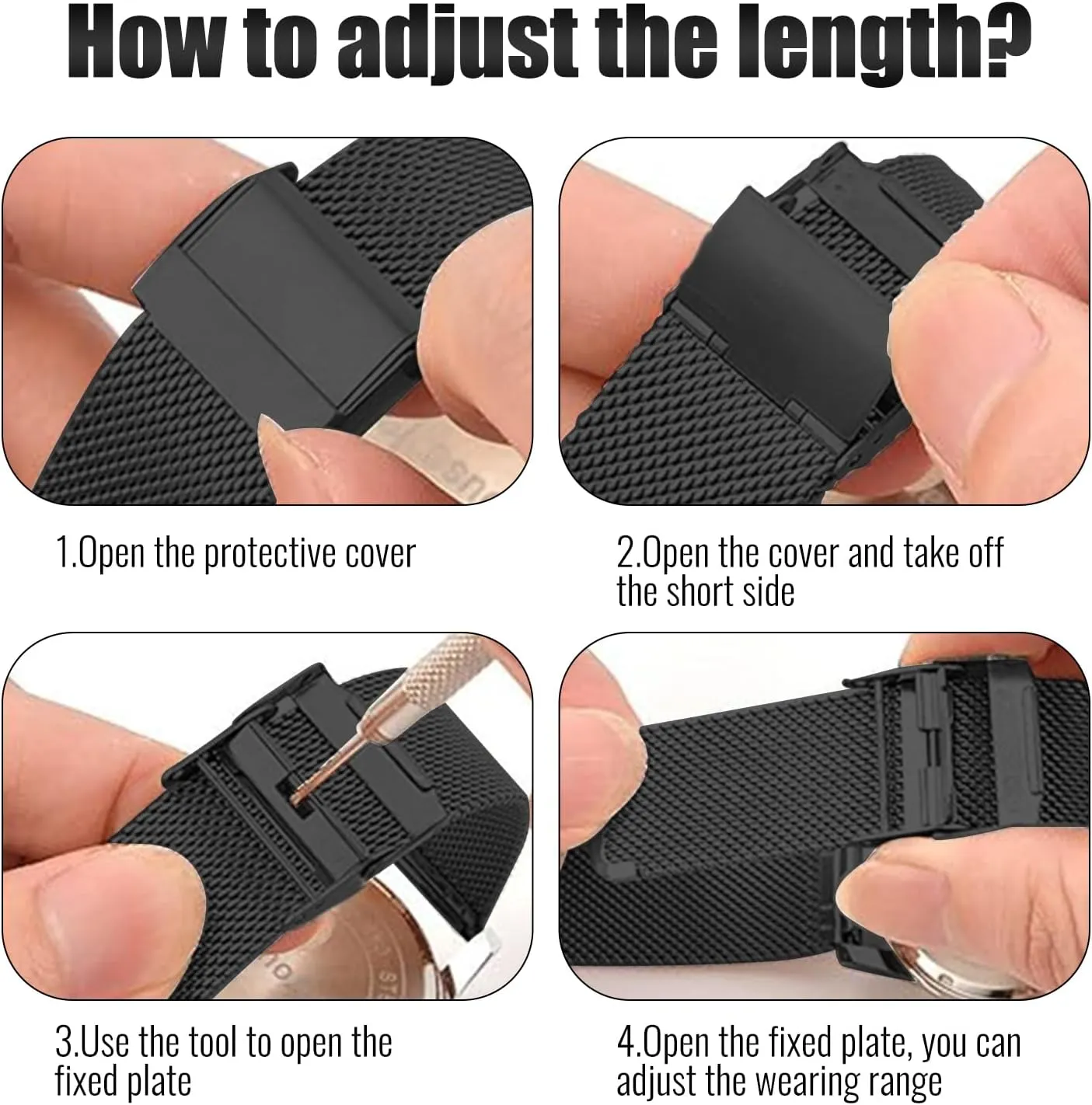 Stainless Steel Mesh Watch Band for Men Women,Quick Release Mesh Watch Straps