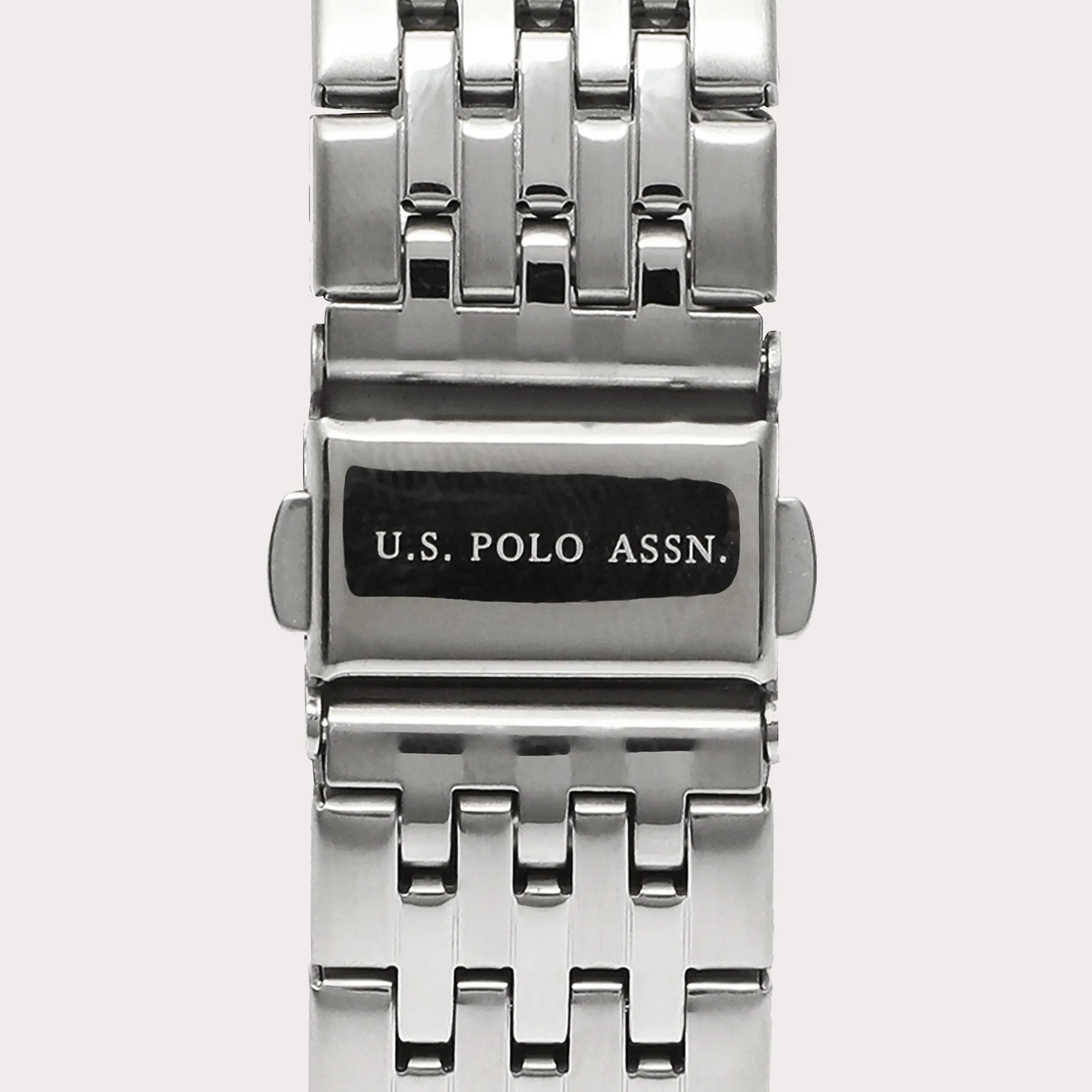 US POLO WOMEN'S STAINLESS STEEL BAND WITH S.S PERSONALIZED BUCKLE