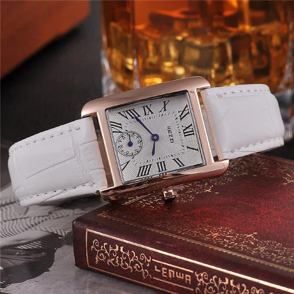Women High Quality Waterproof KEZZI Brand Leather Strap fashion gold Dress Watch Ladies Quartz Watch
